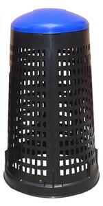 Coș de gunoi de exterior - plastic, 120 l, albastru