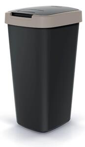 Coș de gunoi cu capac colorat, 25 l, maro/negru