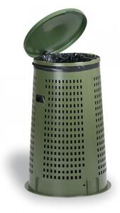 Coș de gunoi de exterior - plastic, 120 l, verde închis