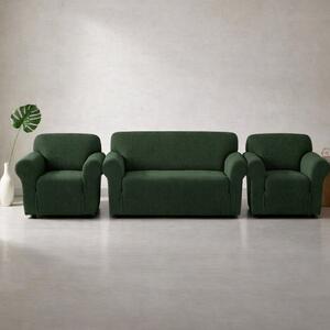 Huse Elastice Lycra pentru Canapea 3 Locuri și 2 Fotolii, Verde