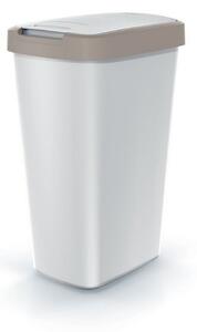 Coș de gunoi cu capac colorat, 45 l, maro/gri