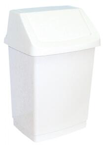 Coș de gunoi din plastic cu capac 25 l, alb