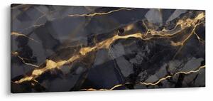 Tablou - Negru - decor auriu (120x50 cm)