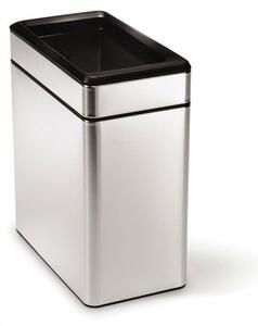 Cos patrat deschis pentru baie 10 l, otel mat, inox