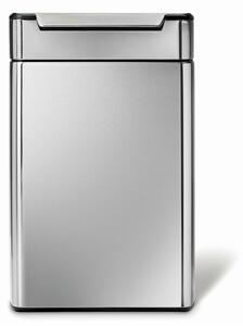 Cos tactil patrat pentru deseuri sortate 24 + 24 l otel mat, inox