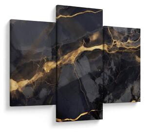 Tablou - Negru - decor auriu (90x60 cm)