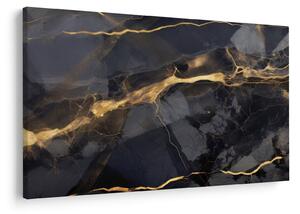Tablou - Negru - decor auriu (90x60 cm)