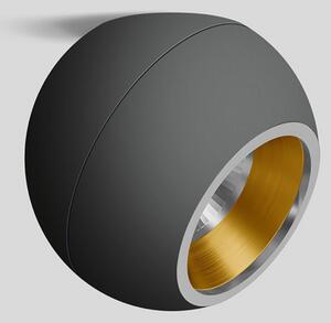 BEGA Studio Line Spot asimetric negru/alamă Ø14cm, reglabil, Negru, Hol, Metal, Modern, glob