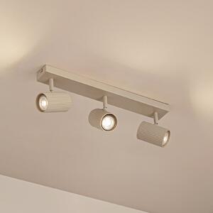 Lindby Spoturi de tavan Kardis, bej, 3 becuri, metal, GU10, reglabil, Bej, Hol, Aluminiu, Modern