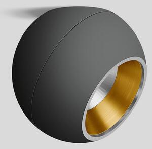 BEGA Studio Line Spot asimetric negru/alamă Ø19cm, reglabil, Negru, Hol, Metal, Modern, glob