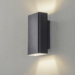 BEGA Studio Line aplică suplă negru/aluminiu 22cm, Negru, Hol, Metal, Modern, Perete unghiular