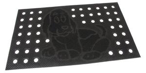 Covoraș de curățat cauciuc Câine 45 x 75 x 0,7 cm, negru