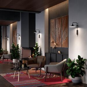 Bover Platet A01 aplică LED exterior abajur negru, Negru, Metal, Design