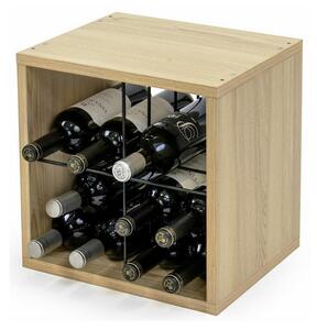 Cube Raft vertical pentru vinuri pentru 16 sticle, stejar