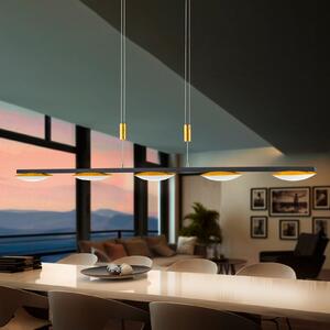 BANKAMP Pure Up LED, cu cinci becuri, reglabil, Negru, Camera de zi / sufragerie, Metal, Modern