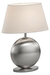 BANKAMP Asolo lampă de masă, alb/nichel, 41cm, Alb, Camera de zi / sufragerie, Țesătură / Textil, Modern