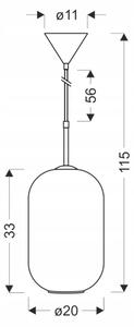 Pendul CRESTO pe cablu 1xE27/40W/230V alb/auriu