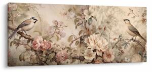 Tablou - Vintage pictura pasăre (120x50 cm)