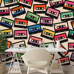 Tapet casete colorate retro