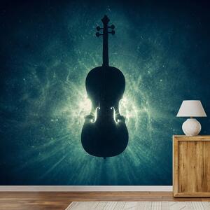 Fototapet violoncel în lumină cosmică