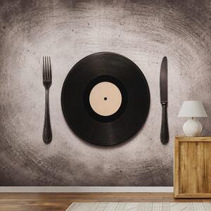 Fototapet disc de vinil cu tacâmuri