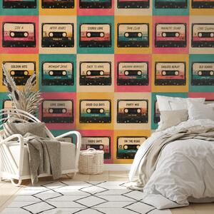 Tapet casete retro în stil vintage