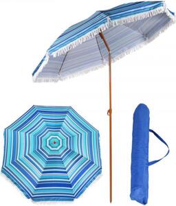 Royokamp umbrelă de soare basculantă cu franjuri 1,8m - În dungi #white-blue