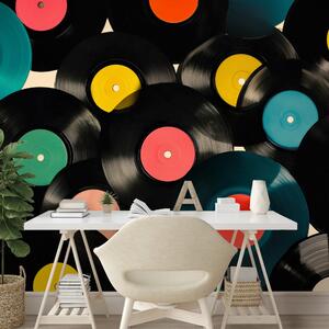 Tapet discuri vinil retro colorate