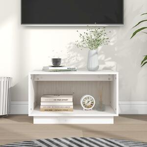 Comodă TV, alb, 60x35x35 cm, lemn masiv de pin