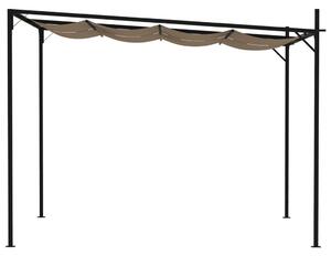 Pavilion cu acoperiș retractabil, gri taupe, 300x300x233 cm
