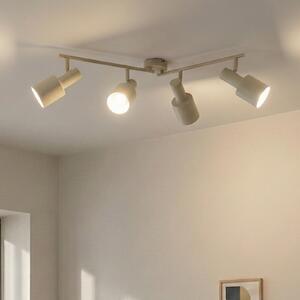 Lindby Spot de plafon Ovelia, bej, 80 cm, 4 becuri, E27, reglabil, Bej, Camera de zi / sufragerie, Metal, Modern