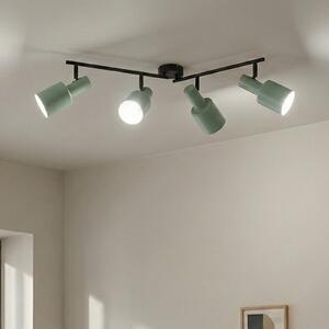 Lindby Spot de plafon Ovelia, verde, 80 cm, 4 becuri, E27, reglabil, Verde, Camera de zi / sufragerie, Metal, Modern