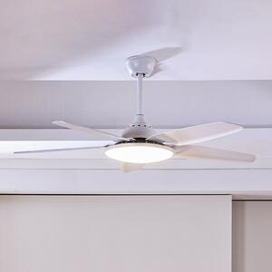 Lucande Ventilator de tavan LED Divian, alb, DC, silențios, CCT, Alb, Camera de zi / sufragerie, Metal, Modern