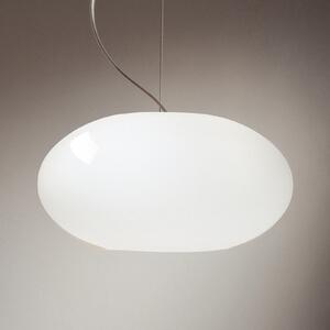 Casablanca Aih - lampă suspendată 28 cm alb lucios, reglabil, Alb, Camera de zi / sufragerie, Sticlă, Design