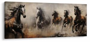 Tablou - Pictură în ulei de cai (120x50 cm)