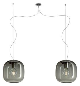 Casablanca Murea lampă suspendată cablu 2s.grafit, reglabil, Gri, Camera de zi / sufragerie, Sticlă, Design