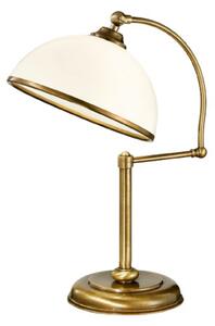 Cremasco La Botte lampă de masă reglabilă albă, Auriu / Alamă, dormitor, Sticlă, Modern