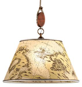 Cremasco Nautica lampă suspendată 40 cm, reglabil, Bej, Camera de zi / sufragerie, Țesătură / Textil, Maritimă