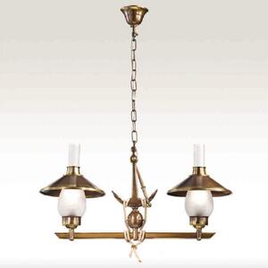 Cremasco Grecale lampă suspendată cu ancoră, două surse, reglabil, Bronz / Alamă Veche, Camera de zi / sufragerie, Metal, Maritimă