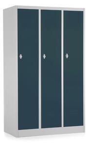 Dulap metalic - 3 compartimente, 90 x 50 x 150 cm, blocare rotativa, antracit - ral 7016
