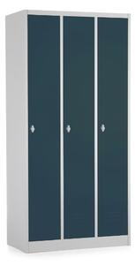 Dulap metalic - 3 compartimente, 90 x 50 x 180 cm, blocare rotativa, antracit - ral 7016