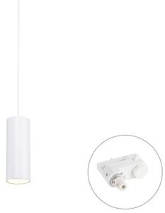 Lampă suspendată de design albă, cu adaptor de șină inclus, trifazată - Tubo trifazat