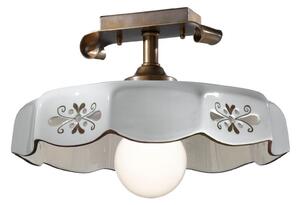 Cremasco Marostica plafonieră stil casă țărănească maro, reglabil, Alb, Camera de zi / sufragerie, Ceramică, Casă de țară / Rustic