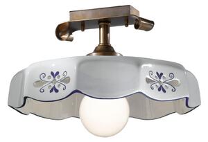 Cremasco Marostica plafonieră casă țărănească, albastră, reglabil, Alb, Camera de zi / sufragerie, Ceramică, Casă de țară / Rustic