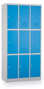 Dulap metalic - 9 cutii, 90 x 45 x 185 cm, blocare, albastru - ral 5012