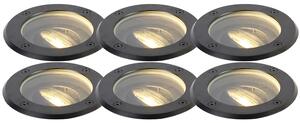 Set de 6 spoturi pentru exterior reglabile negre IP65 - Delux