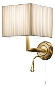 Cremasco Aplică de perete Imperial cu lumină lectură LED, Bronz / Alamă Veche, dormitor, Țesătură / Textil, Lumină de lectură