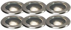Set de 6 spoturi moderne pentru exterior, din inox, IP65, reglabile - Delux