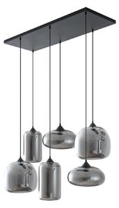 Lustră Pendul Lindby, Marla, reglabil, Transparent, Sala de mese, Sticlă, Modern