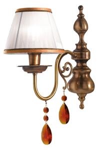 Cremasco Cristal - aplică textilă bogat decorată, reglabil, Bronz / Alamă Veche, Camera de zi / sufragerie, Țesătură / Textil, Antichitate